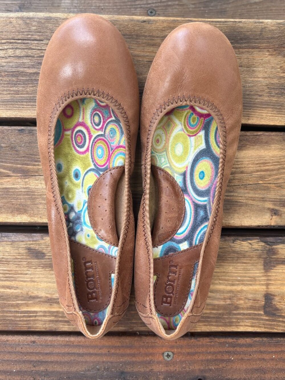 Børn Julianne Brown Leather Comfort Ballet Flats Women’s Size 7 M